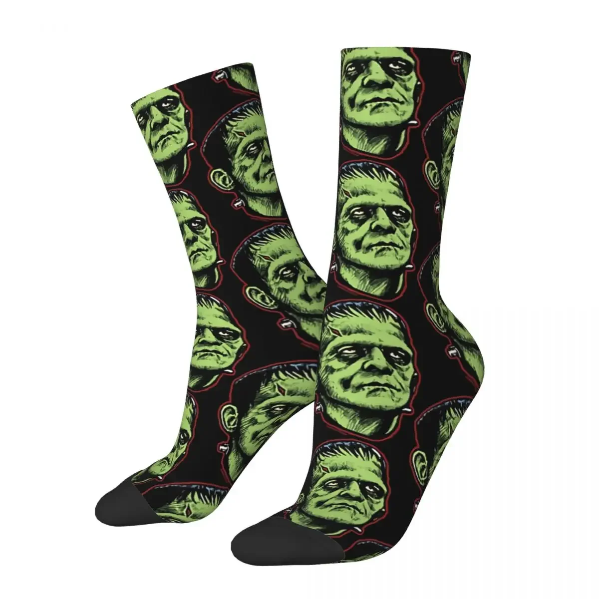 Retro Frankenstein Men's Socks Horror Movies Unisex Street Style Seamless Printed Crazy Crew Sock Gift