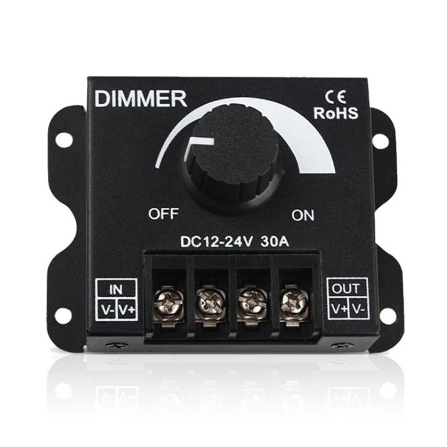 

DC 12V-24V LED Dimmer Switch 30A 360W Voltage Regulator Adjustable Controller For 5050 LED Strip Light Lamp LED Dimming Dimmers