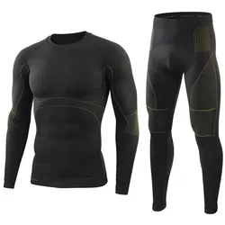 Men's New Outdoor Sports Cycling Wear Compression Function Thermal Underwear Set Tight Wicking Sweat Fitness Running Tracksuits