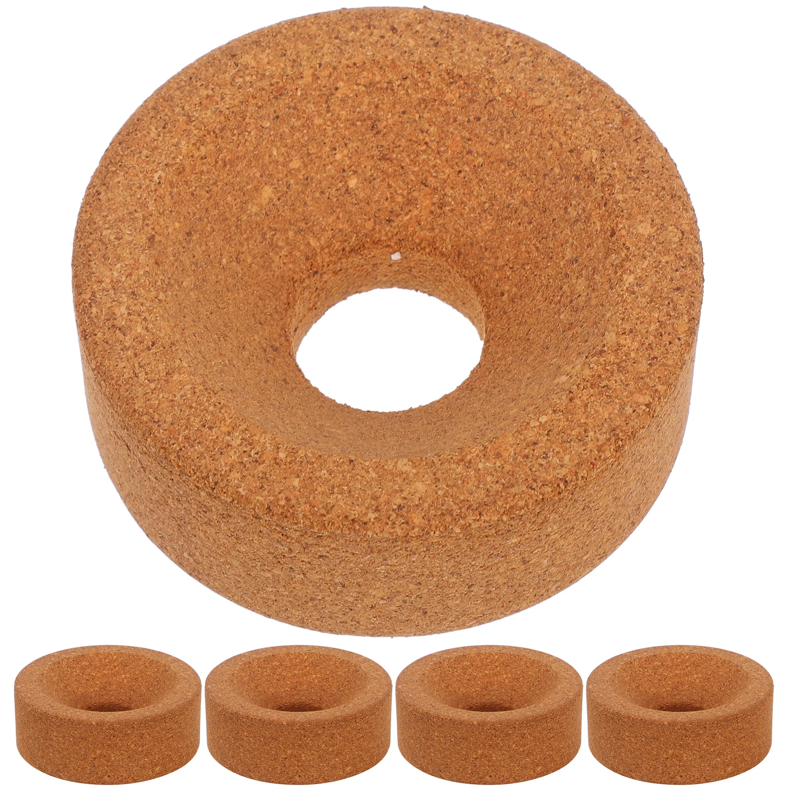 

5 pcs Flask Holder Stand Heat Resistant Corrosion Proof Synthetic Cork Ring Glassware Accessory Teaching Equipment