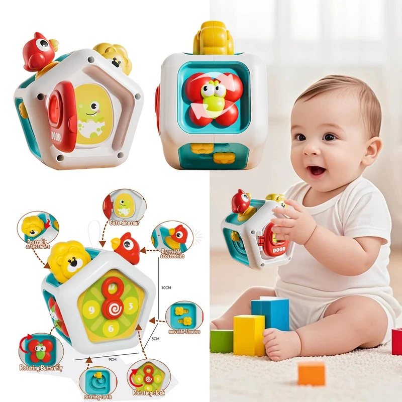 Baby toys Cube Hand-on Ability Training Lock Box Fine Motor Skill Development Cube Educational Learning Montessori Toys for Kids