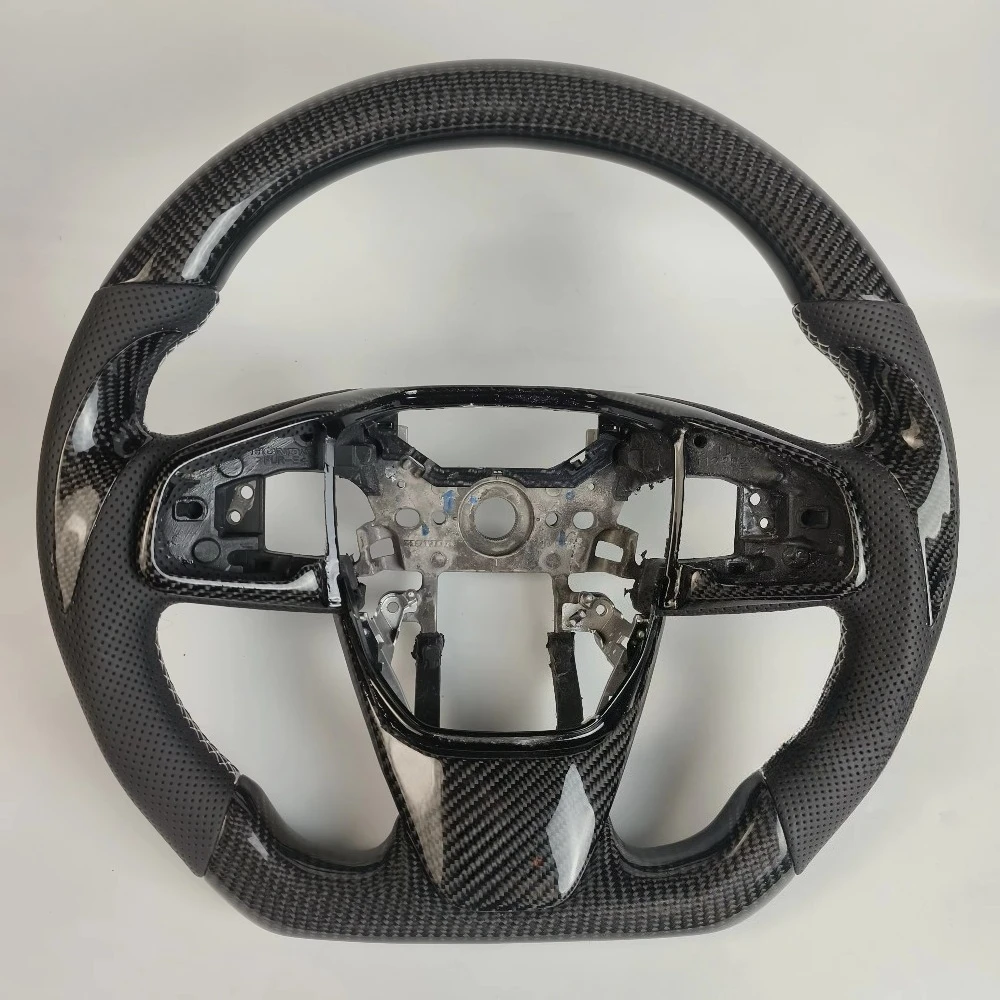 Infiniti Q50 Real Carbon Fiber Stitch Sports Design Flat Bottom Car Steering Wheel for 3 & 2 Series Models