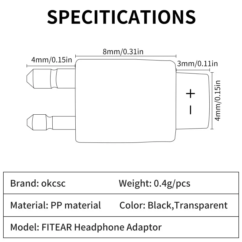 QDC FitEAR Adapter QDC to FitEAR MH334 MH335 Togo 334 Private 333 Monet 17 FitEAR Connector FitEAR to QDC
