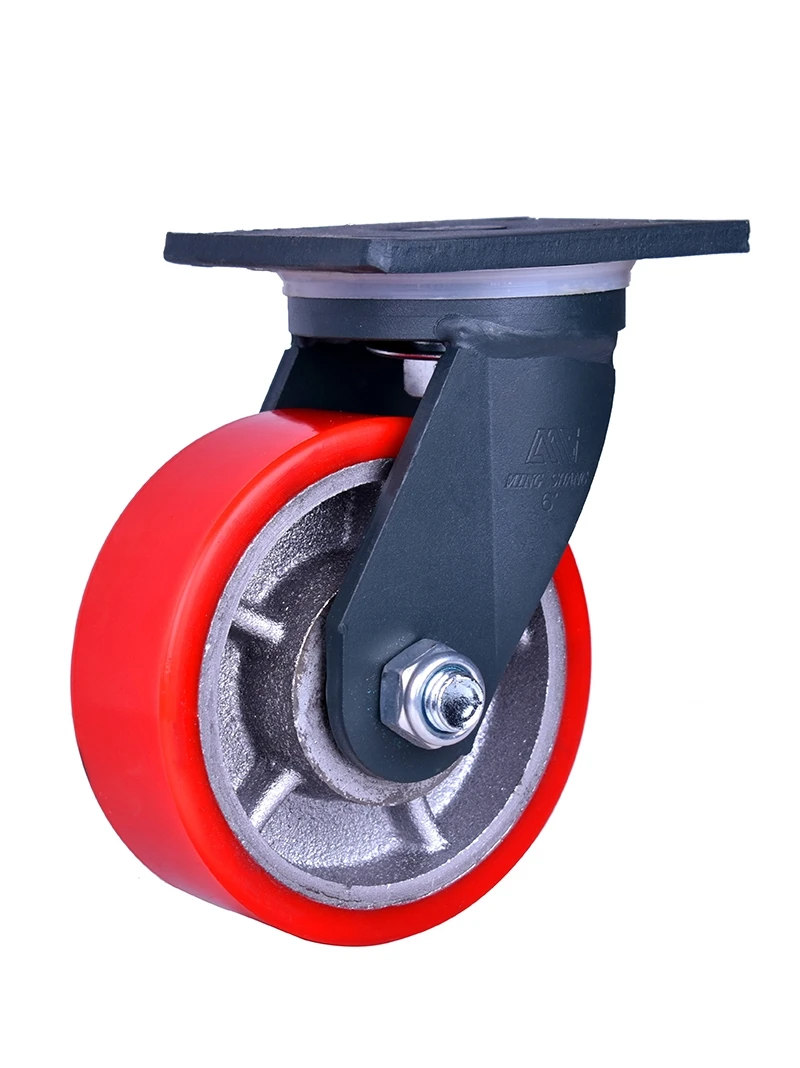 

1pc - 8 Inch Super Heavy Cast Iron Pu Wear-resistant Load-bearing Wheel/large Equipment Machinery & Super Heavy Caster