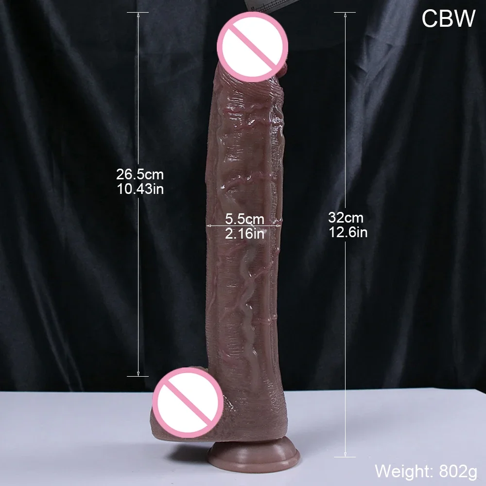 32cm New Super Long Realistic Dildo Soft Big Huge Penis Clear Texture Adults Strapon Sexmachine Anal Sex Toys Sexshop For Woman