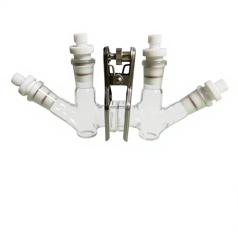 Small Volume H Type Electrolysis Cell Sealed Replaceable Membrane Ground Glass Joint Three Electrode Cell