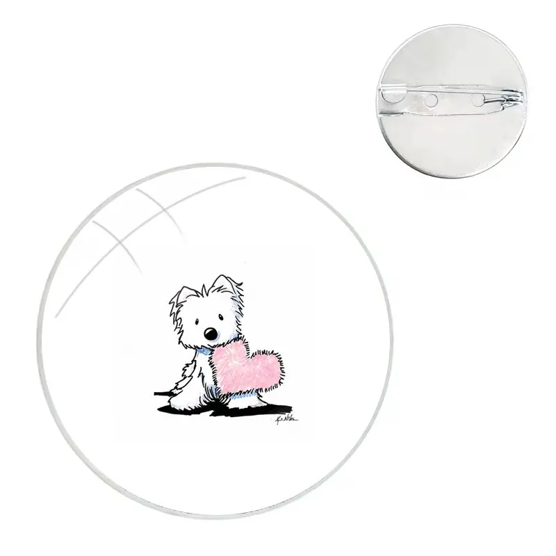 Pins Badge Metal Brooches For Clothes Backpack Decoration gift Cartoon Westie Dog