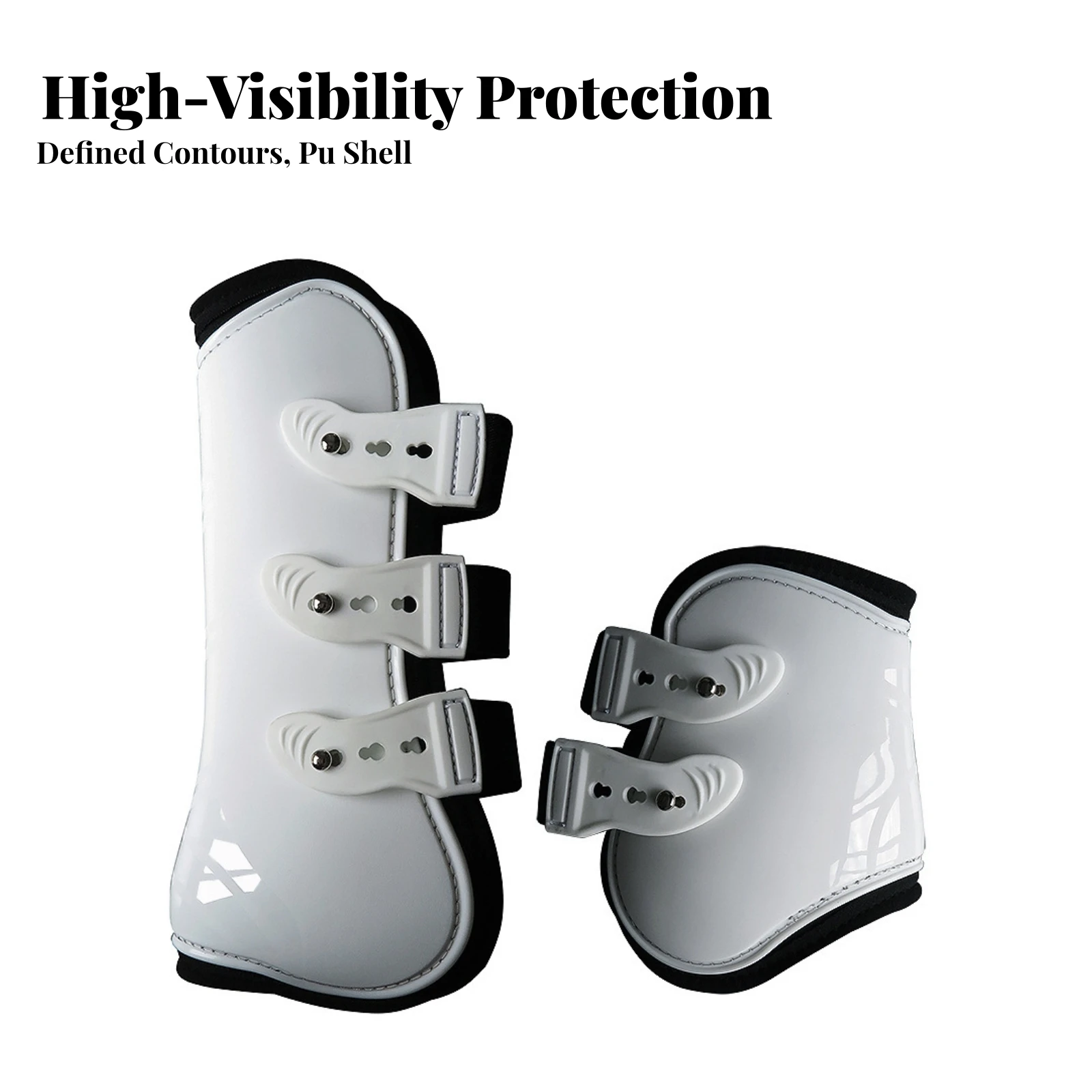 4 Pieces Horse Leg Boot with Neoprene Shock-Absorbing Secure Horse Boot with PU Shell Tendon Boots with Neoprene Shock-Absorbing