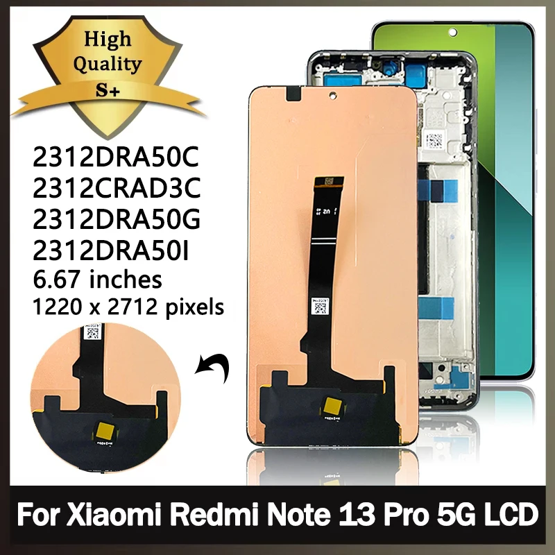 Touchscreen Redmi Note 13 Pro Pantalla LCD Repuesto Para Xiaomi Redmi Note 13 Pro 5G Con Marco Negro - Asamblea Touchscreen Con Herramientas Touchscreen Redmi Note 13 Pro Pantalla LCD Repuesto Para Xiaomi Redmi Note 13 Pro 5G Con Marco Negro - Asamblea Touchscreen Con Herramientas
