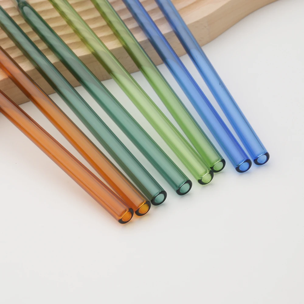 Reusable Drinking Glass Straw High Borosilicate Glass Straw Wide 8mm Eco Friendly Straw for Cocktail Smoothie Milkshake Dinkware