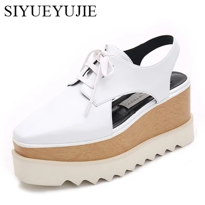 

Cut-out luxury design women's sports shoes mixed color stars women's platform shoes 2024 Square Toe street style wedge shoes