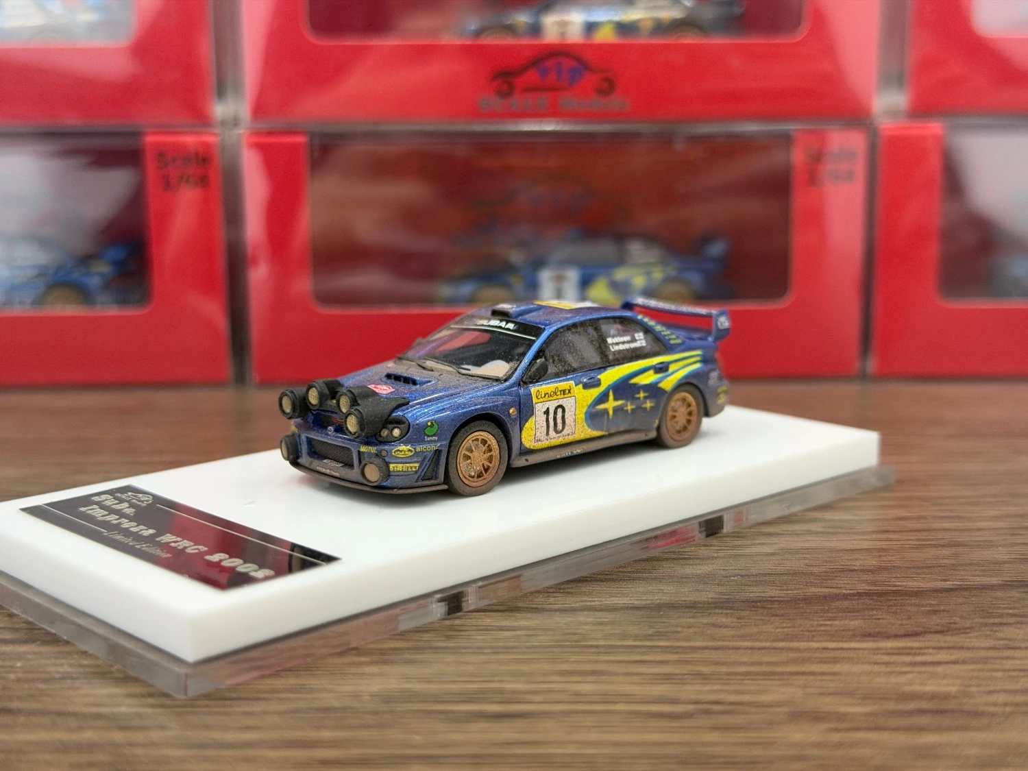 VIP-Modell 1/64 Impreza WRC, blaue Farbe, Kunstharzmodell, CarIn 2025, Sammlung, Geschenkskala