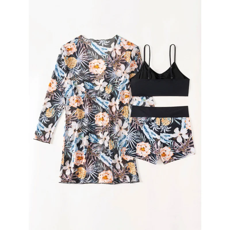 New Hot-Selling Printed Sexy Cover-UpTANTINIThree-piece Swimsuit Set for Women