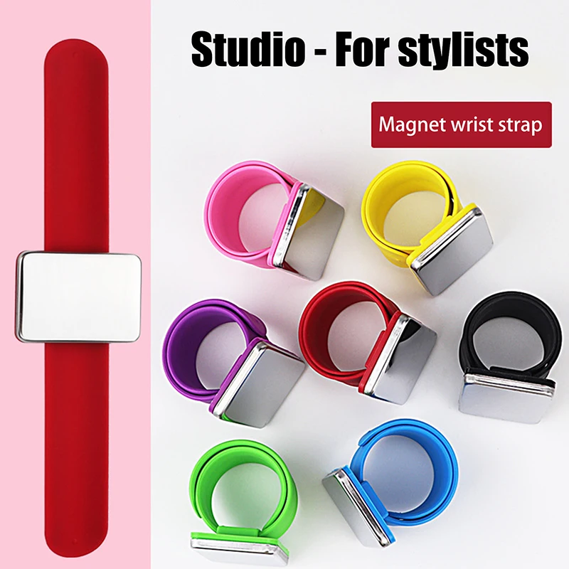 Makeup Artist Hair Styling Tools Magnetic Silicone Wrist For Hairpin Storage Accessories Sewing Pin Cushion Safe Bracelet