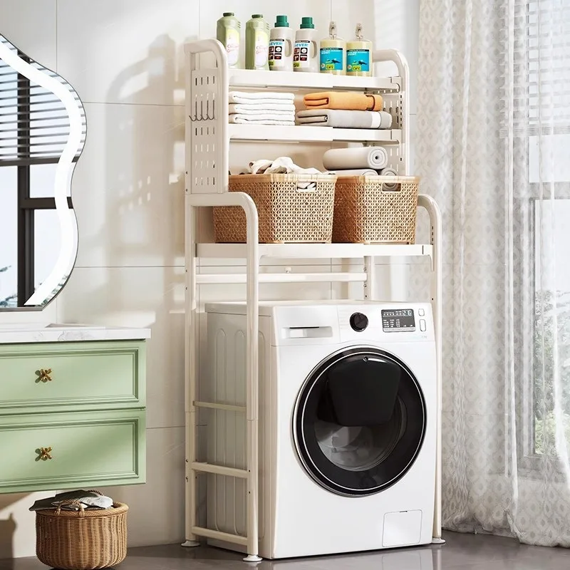 washing machine rack, drum flip toilet rack, upper toilet balcony bathroom retractable storage cabinet