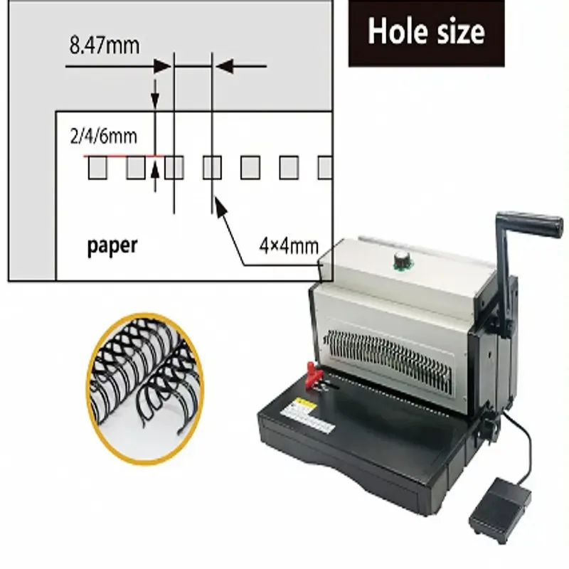 ET8707 Wire 3:1 Electric Punch A4 Paper Binding Machine Lower Price Double Loop Wire Punching Binding Machine