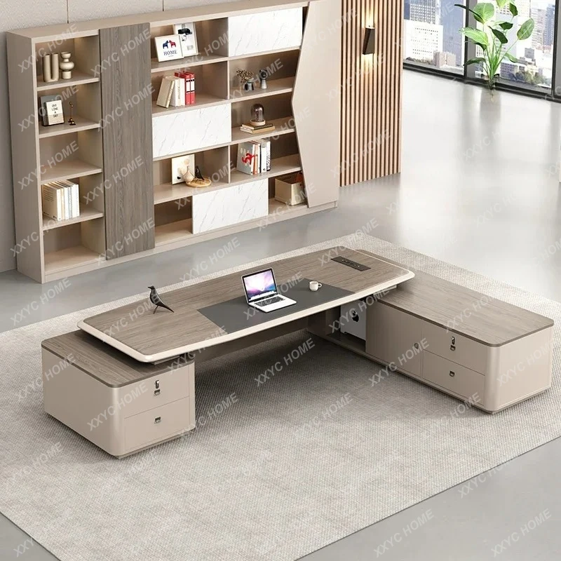 

Легкий роскошный дизайнерский стол руководителя в европейском стиле, простой современный письменный стол для чтения, стоячие тумбы для документов, мебель Schreibtisch