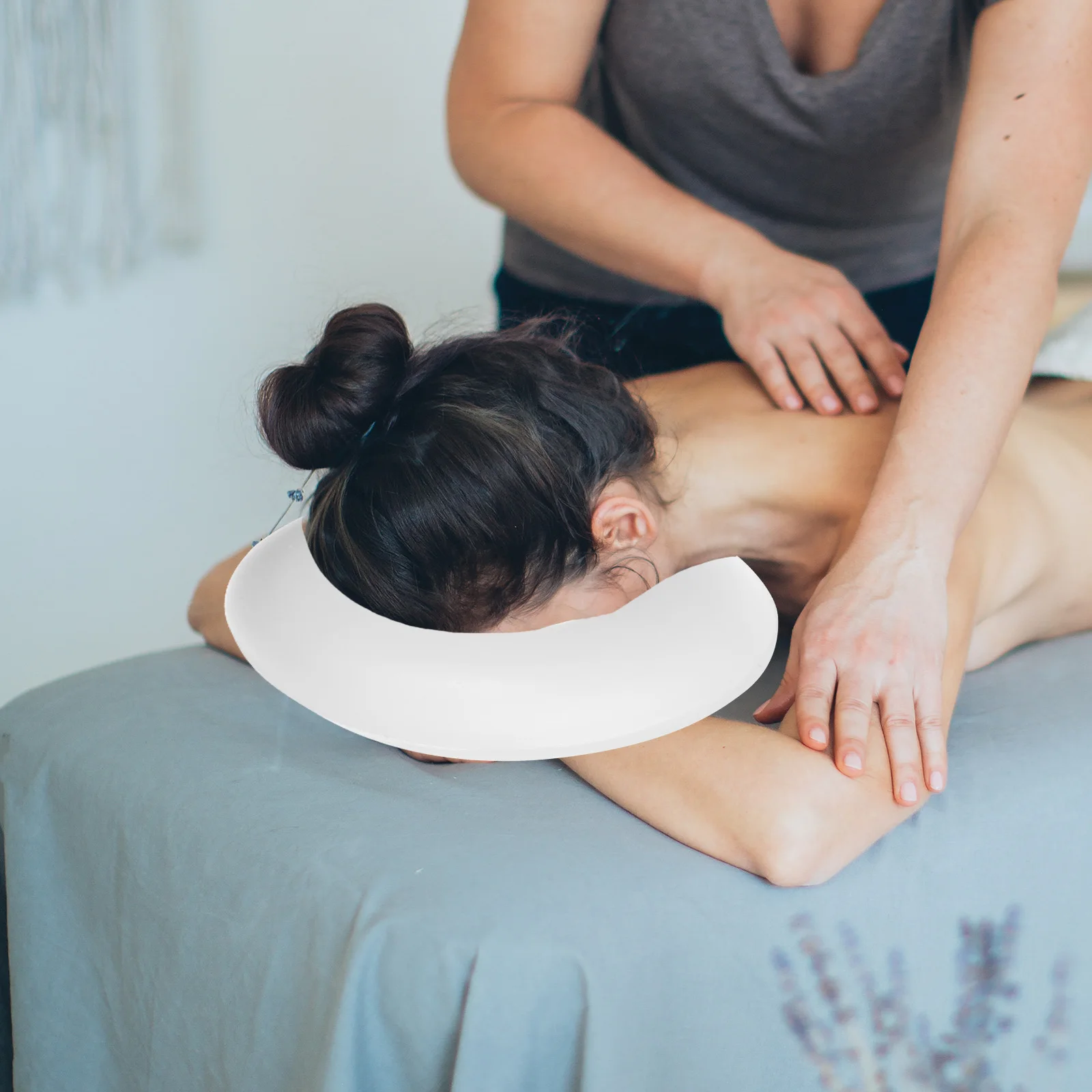 

Memory Foam Face Down Pillow for Massage Spa Sleeping Salon Use Soft Cotton Face Cushion U-Hole Relaxing Pad Neck Pillows