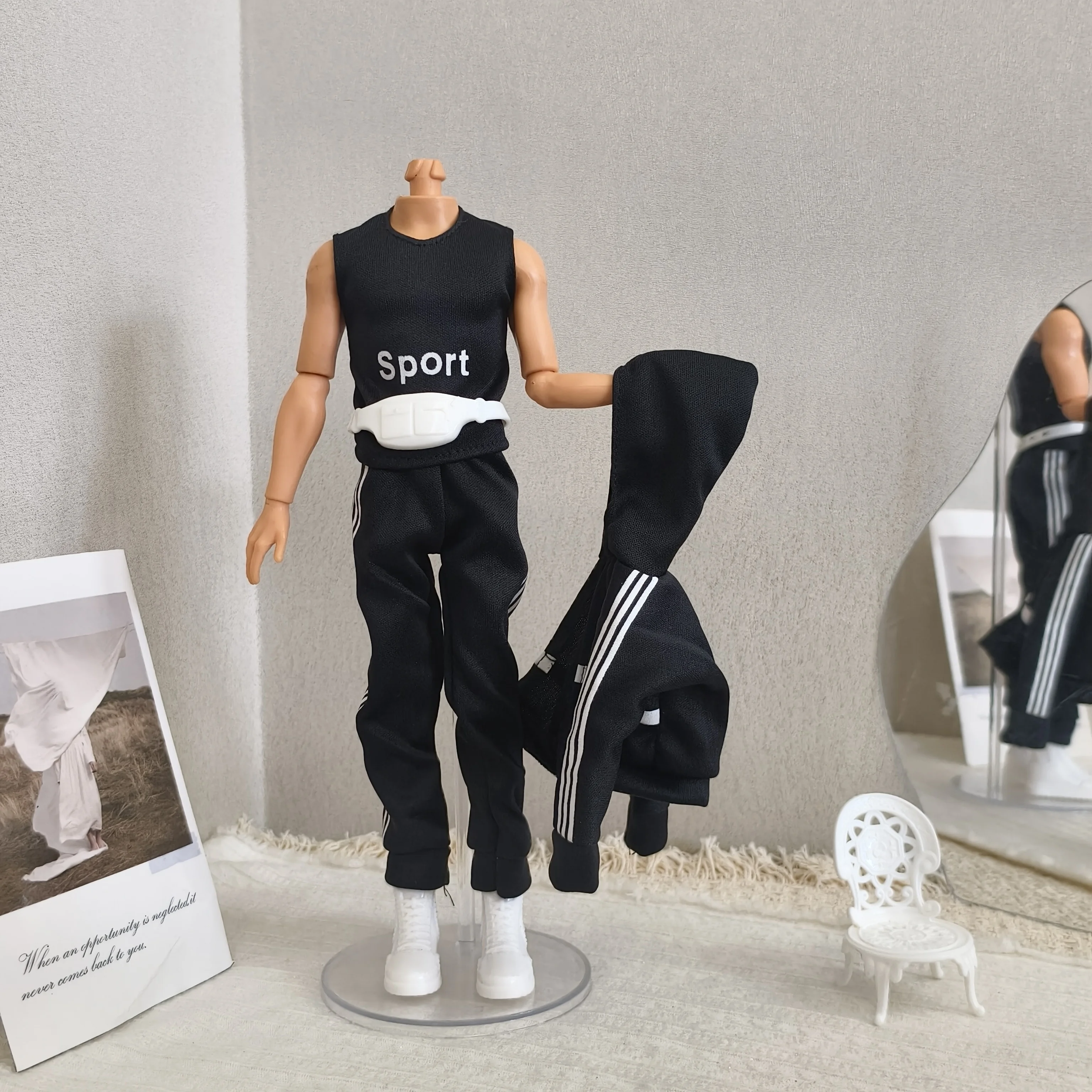 Fashion Muscle Men Babi Ken Sports Baseball 3Pcs/Set Casual Sportswear Set For 1/6 KEN Doll 30cm Doll Clothes Accessories