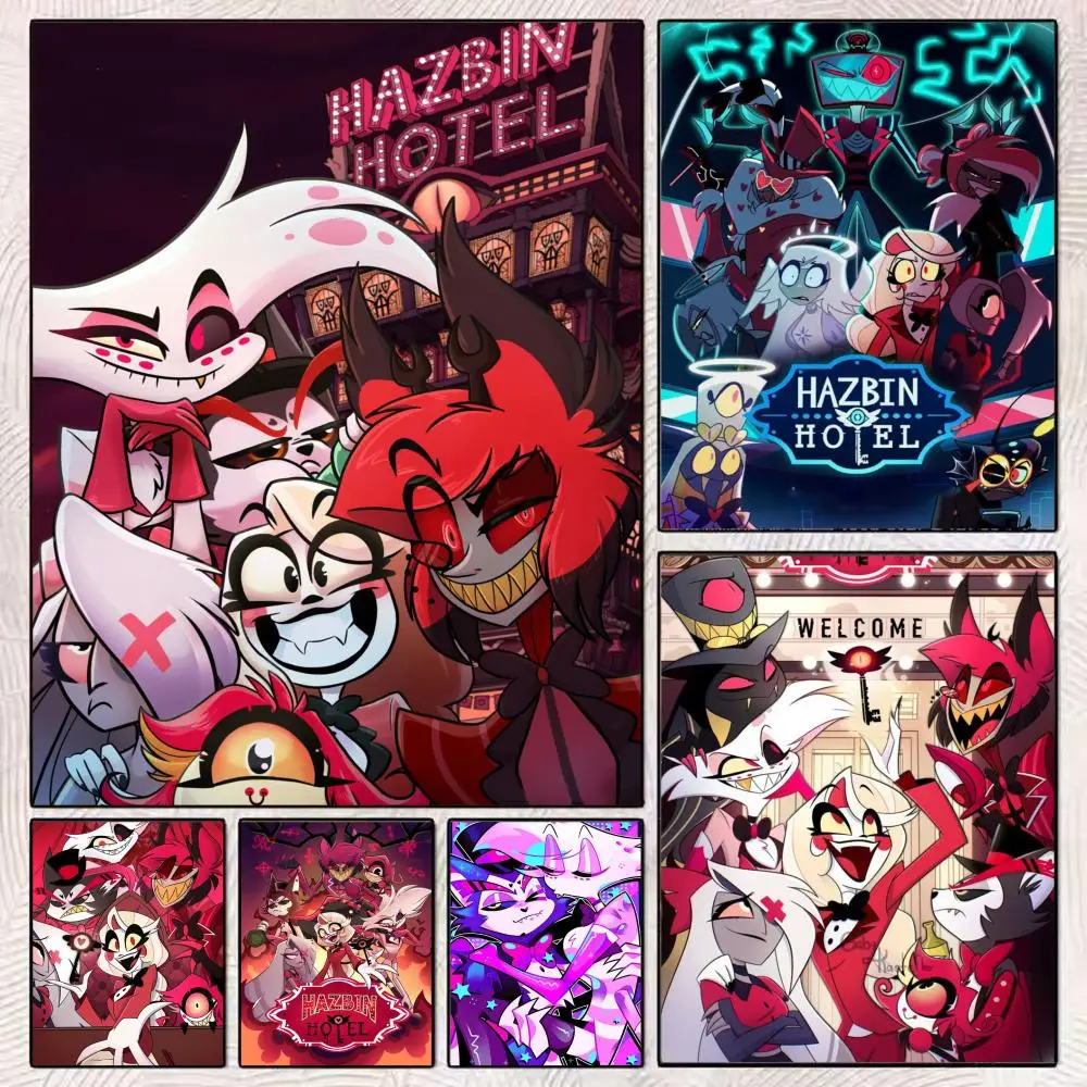 H-Hazbin H-Hotel Treasure Cartoon Poster HD Art Mural Wallart Poster for Home Room Decoration DIY Vintage Print Decor
