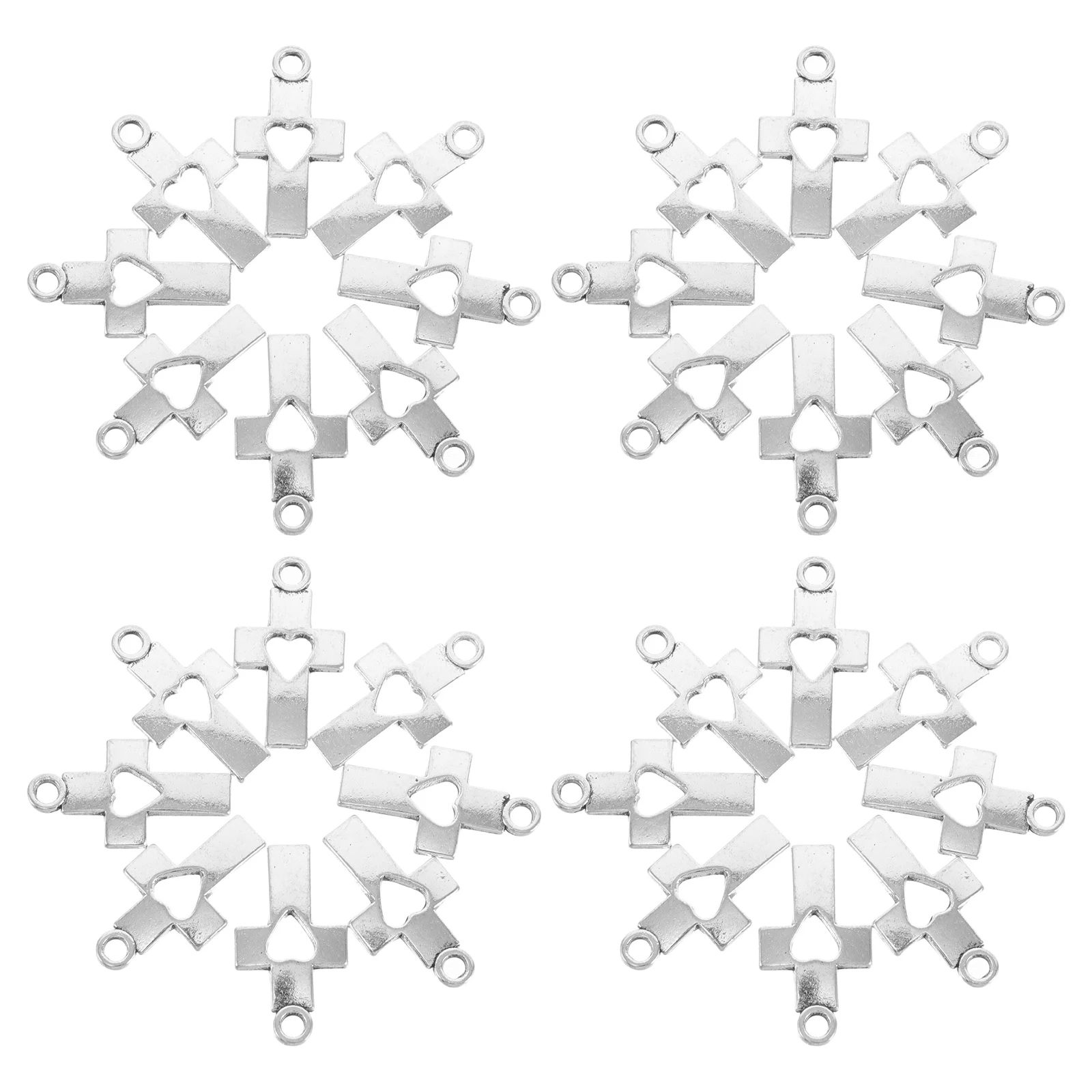 

50pcs Cross Pendant Jewelry Charms Hollow Heart Vintage Alloy Pendants for Bracelets Necklaces Crafting Bulk Small Cross