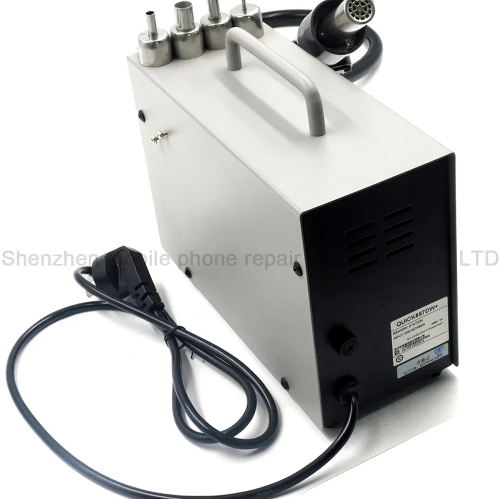 QUICK 857DW+  Soldering Station Adjustable Hot Air Gun Station With Helical Wind 580W SMD Rework Station Heating Element