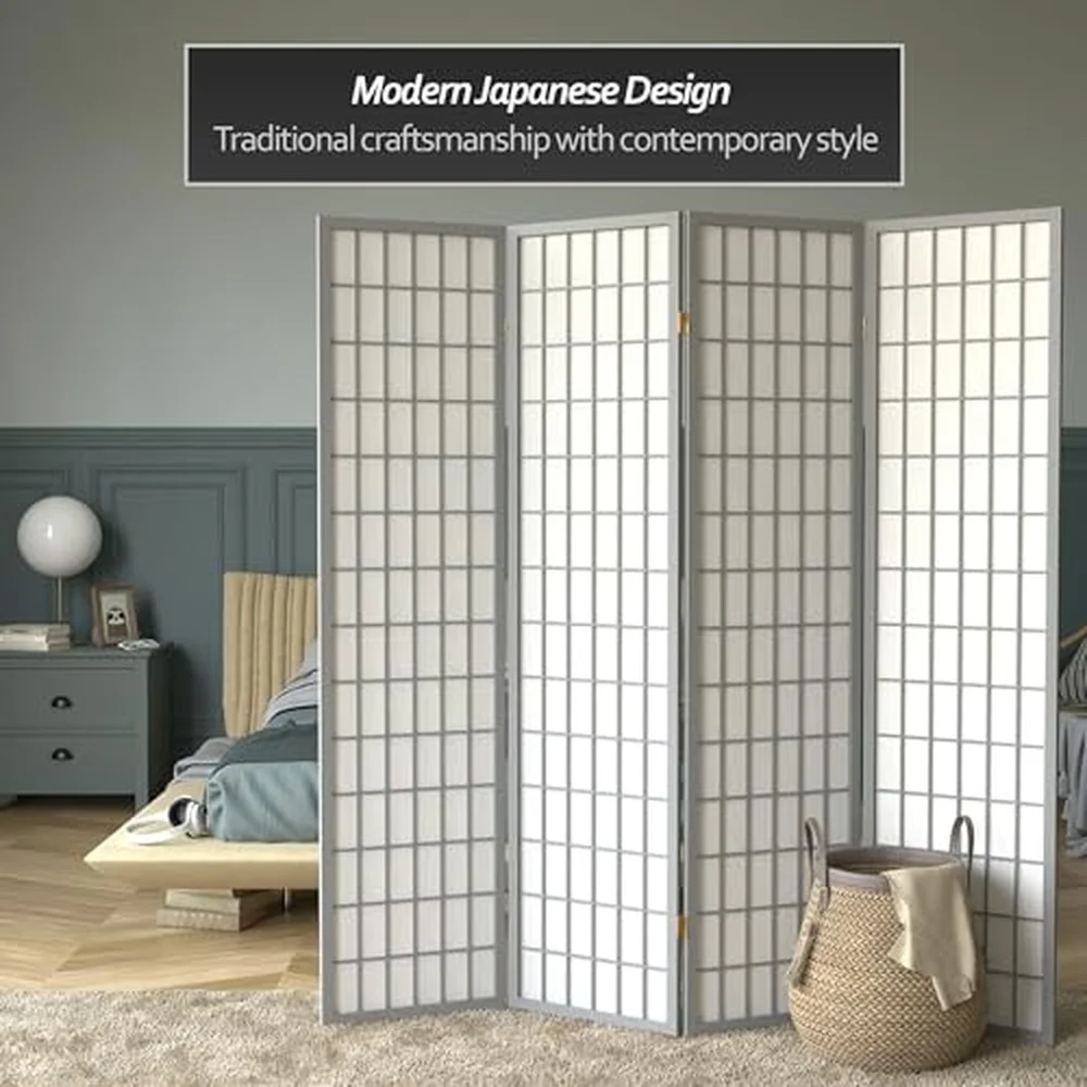 6 ft. Tall Window Pane Special Edition Grey 4 Panels