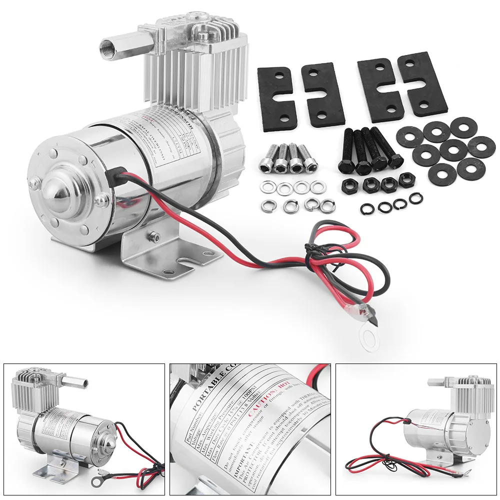 Small 130PSI 1/8NPT Air Ride Suspension Compressor 12Volt,16Amps Solenoid Valve,Pneumatic Lift For Car,Motorcycle,Air horn,Robot