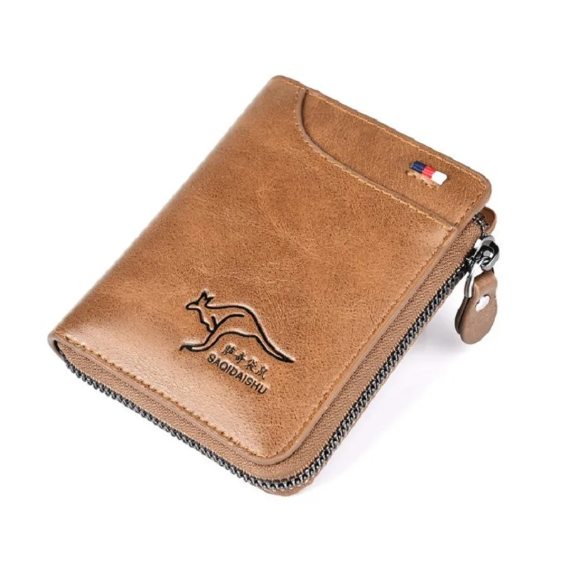 Men's Short Wallet PU Purse Retro Multi Pocket Moneybag Billfold Anti Card Swiping Drop Shipping