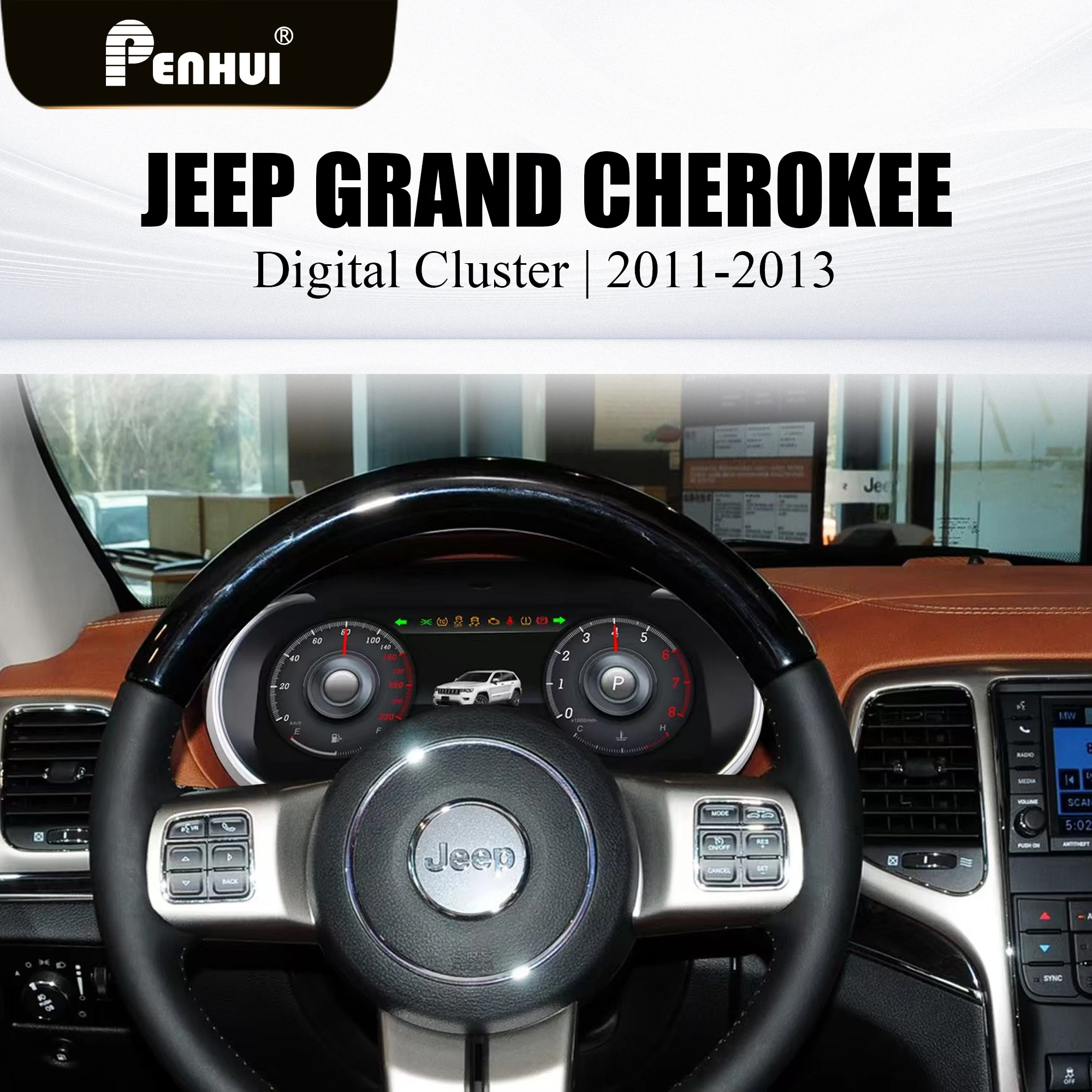 Car HUD LCD Cluster instrument multimedia dashboard Modification For Jeep Grand Cherokee 2011-2013 Mulitmedia Panel