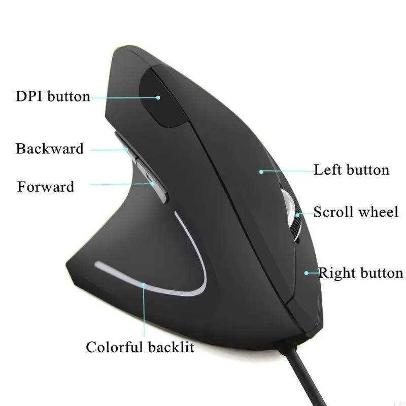 H55F Left Hand Ergonomic Optical USB Vertical Mouse Computer Gaming Mouse