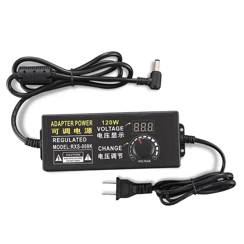 Adjustable AC To DC 3V-12V 9V-24V 12V-24V 5A 10A Universal Adapter with Display Screen Voltage Regulated Power Supply Adatper