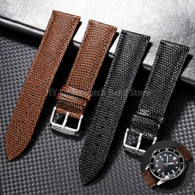 14mm 15mm 16mm 18mm 19mm 20mm 21mm 22mm Cowhide Leather WatchBand for Omega for Rolex for Huawei Lizard Patterned Sport Bracelet