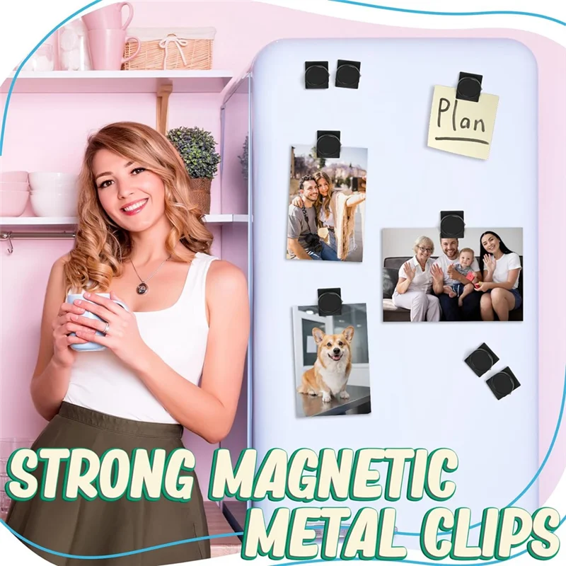 Advanced Magnetic Clips, 24 Pcs Fridge Magnet Whiteboard Magnets, Metal Clips Refrigerator Magnets, Magnet Clips