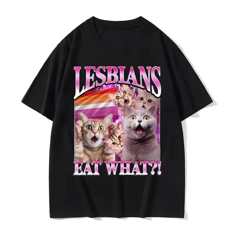 

Lesbians Cotton Plus Size T-shirt Women's Summer Round Neck New Ins Loose Top Niche Korean Version Internet Celebrity