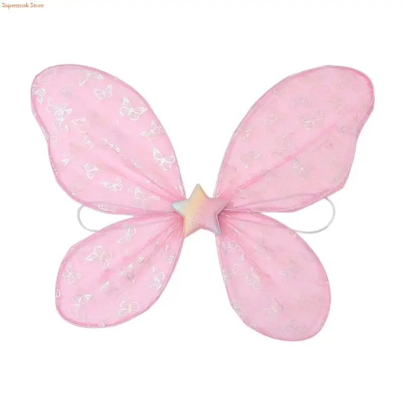 Q5weバタフライウィンググリッターフェアスウイングエンジェルウィングレディースの小さな女の子のためのエンジェルウイング