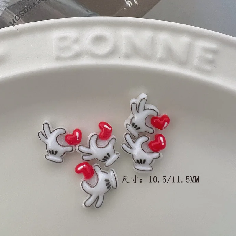 50 قطعة ثلاثية الأبعاد ميكي وميني مسمار السحر القلب القوس وبولكا نقطة تصاميم مجوهرات أظافر راتينج لطيف صنع ل مانيكير مسمار الفن لوازم