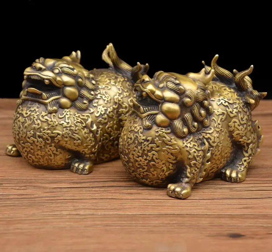 Brass creative and cute version of bronze pixiu home auspicious bronze gathering wealth fat pixiu ornaments