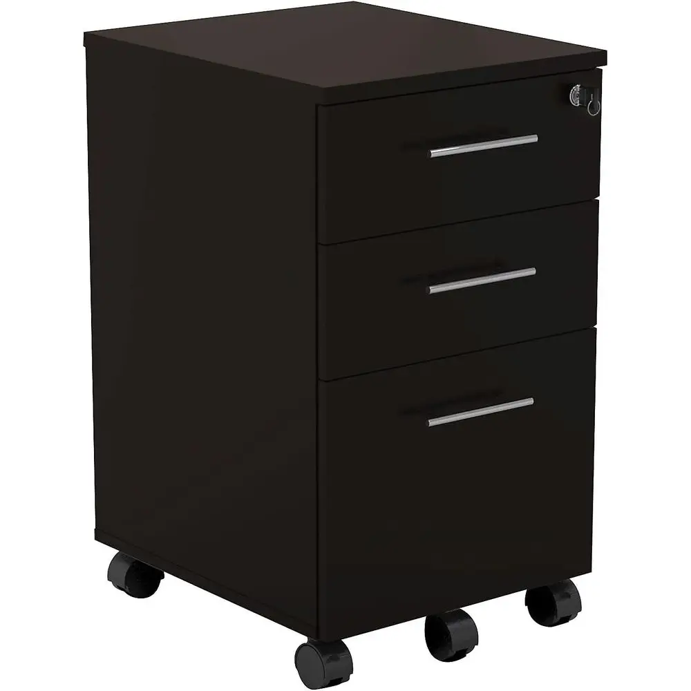 

Высокий мобильный шкаф для документов на 36 ящиков с замком, отделка ламинатом цвета мокко