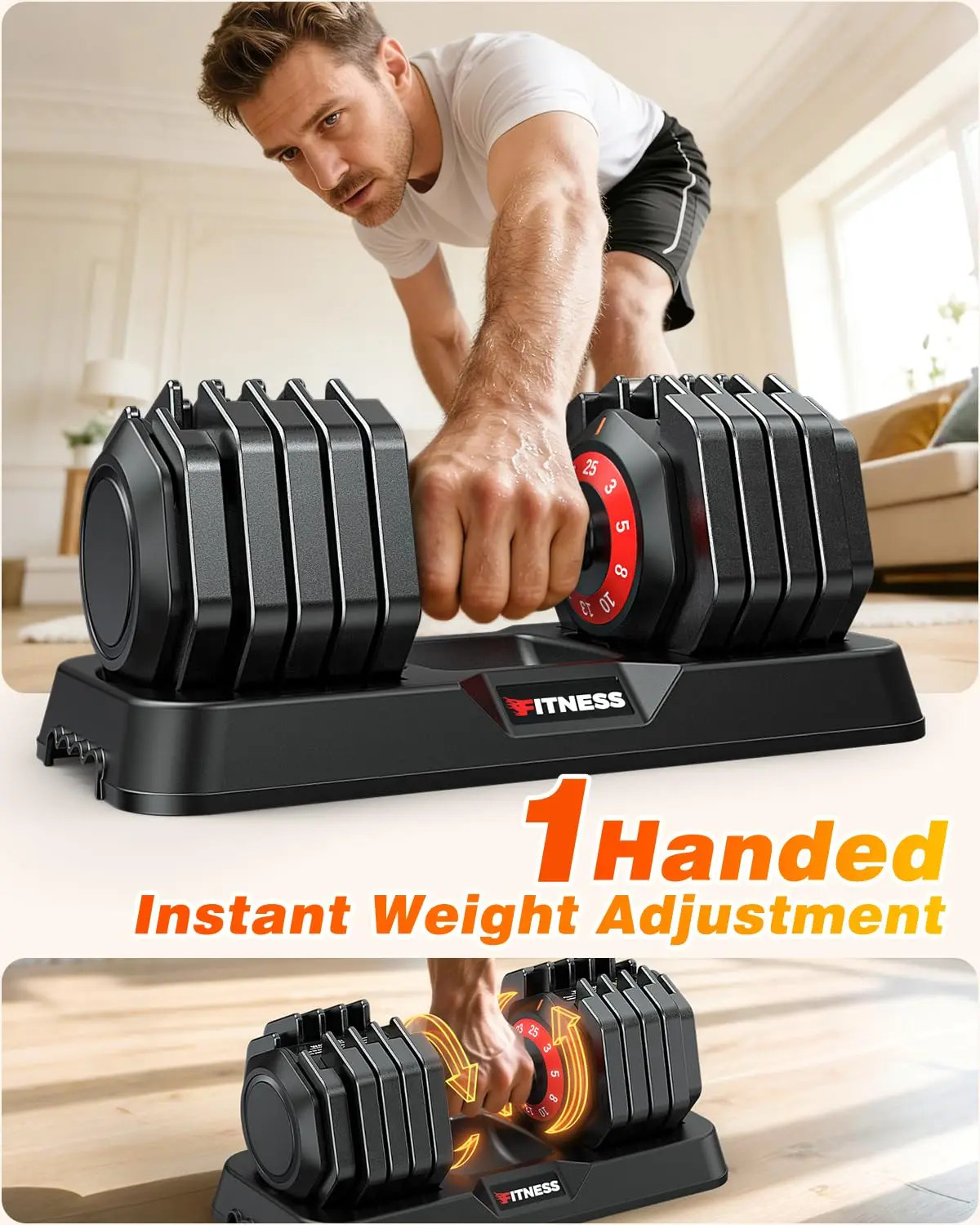 Adjustable Dumbbell Set for Home Gym Strength Training