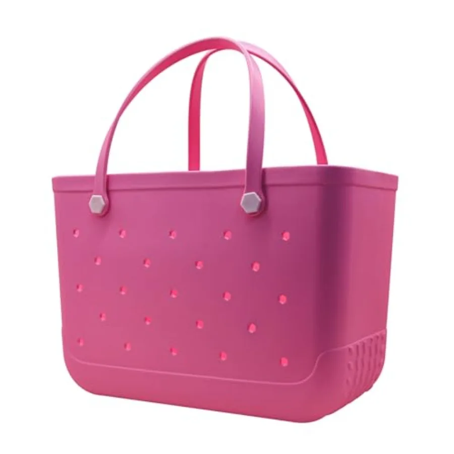 X-Large Waterproof Sandproof Rubber Beach Tote Bag with Zipper Pocket and Phone Kickstand Cup