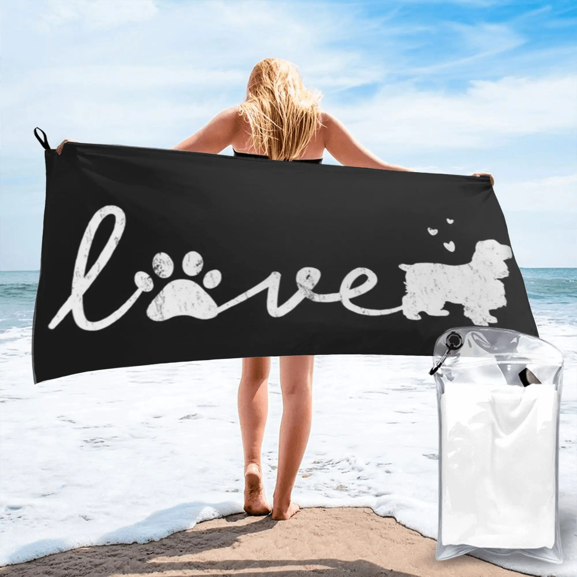 Cocker Spaniel Love Dog Pet Lover Gift Beach Towel Soft Microfiber Quick Dry Absorbent Quick Towels For Swimming