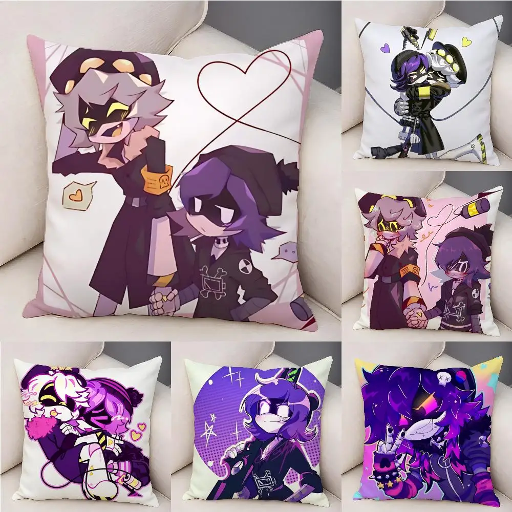 Hot Cartoon M-Murder D-Drones Cushion Cover Plush Decorative Pillow Case With Hidden Zipper Fashion Room Decor For Home
