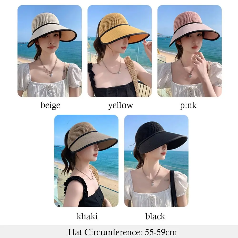 Topi tabir surya rajut jala, topi baskom musim panas luar ruangan, topi nelayan bersirkulasi