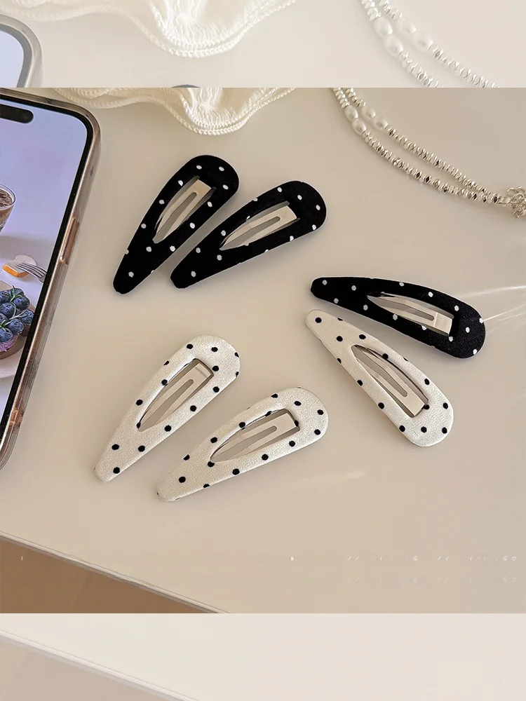 

Bla White Polka Dot Hair Clip Side Clip Women's Bangs BB Clip Simple Versatile Hair Accories Summer Faion Hairpins
