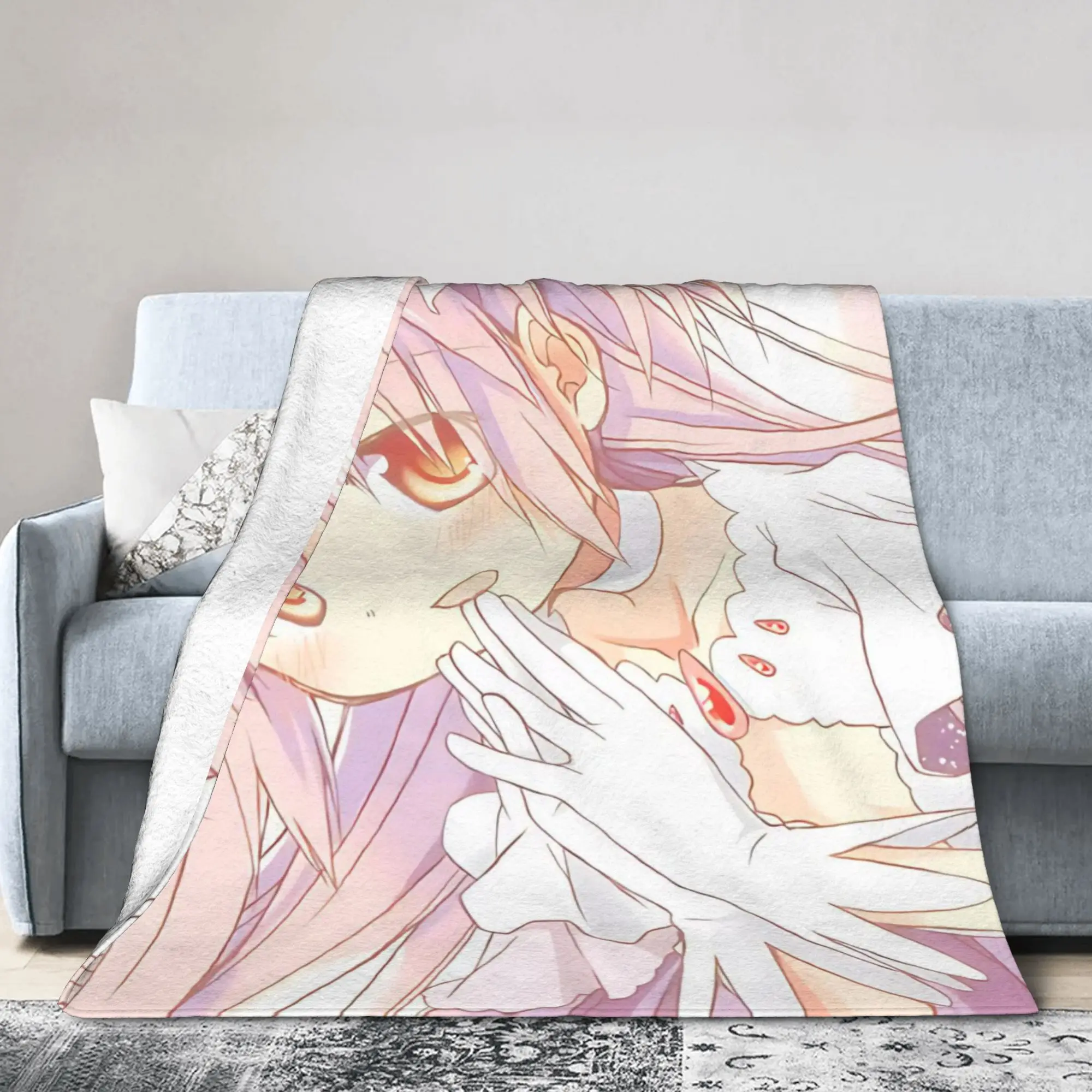 Goddess Madokas Magics Anime Blanket Wool Throw Blanket Airplane Travel Personalised Soft Warm Bedsprea