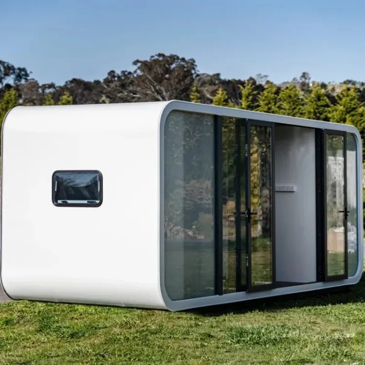 Customize Prefab Tiny Cabin Home Prefabricated Mobile Capsule Home Office Pod Cabin Tiny Cabin