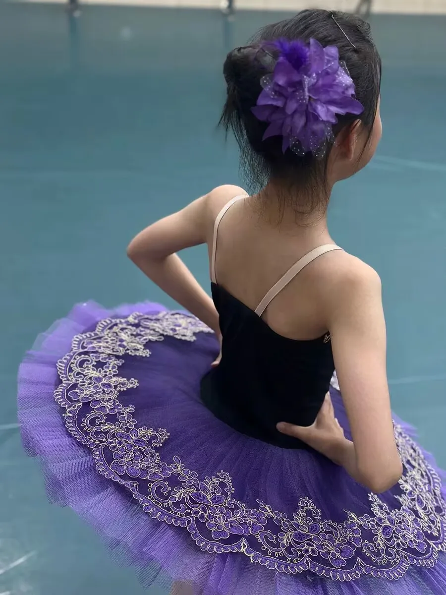 Tutu de Ballet Professionnel Violet Foncé pour Fille et Femme, Robe de Performance, Costumes de brevFzLake, la Belle au Bois Dormant