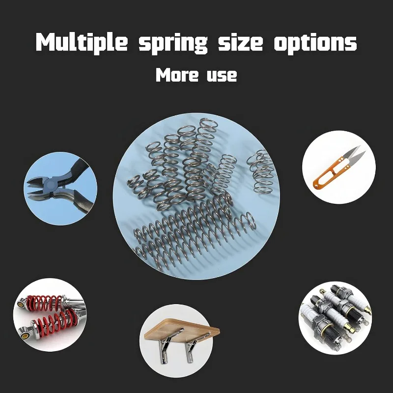 

240/300pcs Spiral Spring 15 Sizes Compression Springs Assortment Kit Mini Stainless Steel Springs for Hardware Repairs