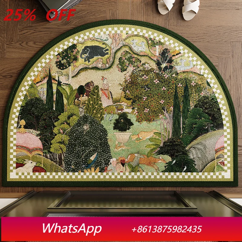 

LTT Pre-Style Entrance Door Floor Mat Semi-Circle Household Floor Mat Dirt-resistant Floor Mat